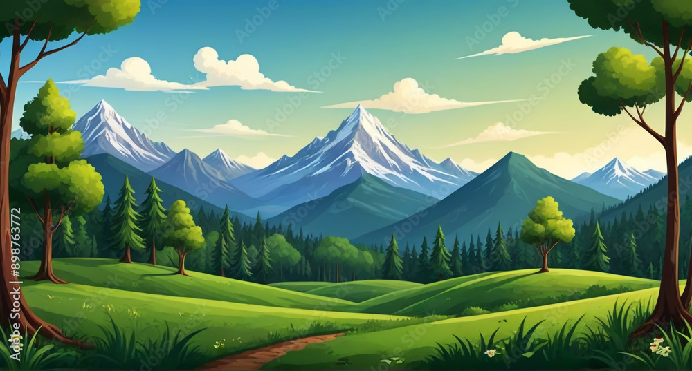 Fototapeta premium landscape with mountains