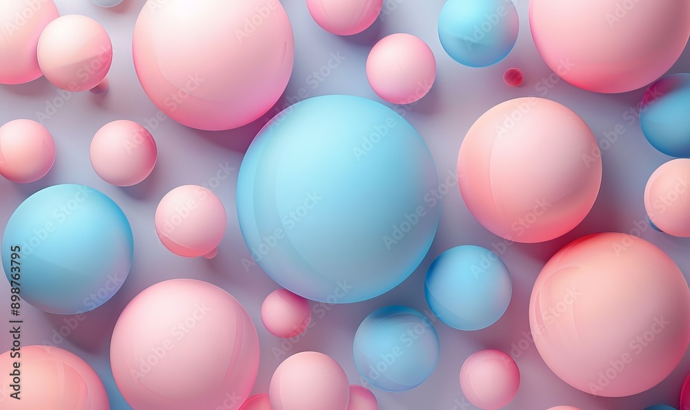 Geometric shapes: Pastel spheres abstract background Geometric shapes: Pastel spheres abstract background