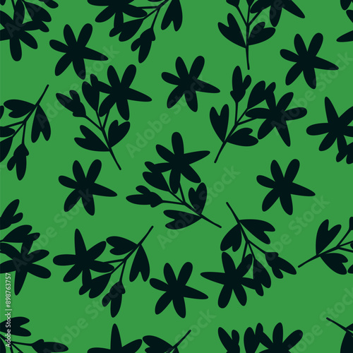 Elegance pink floral stems seamless pattern on a grey background. Vector hand drawn. Artistic, abstract flowers and tiny leaves, buds bells printing. Template for designs, fabric, fashion, textile
