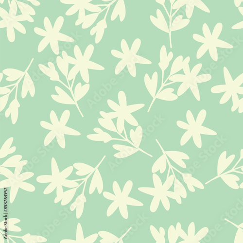 Elegance pink floral stems seamless pattern on a grey background. Vector hand drawn. Artistic, abstract flowers and tiny leaves, buds bells printing. Template for designs, fabric, fashion, textile
