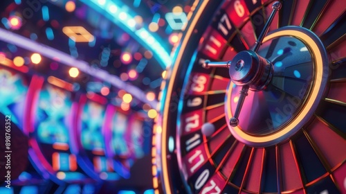 Close up of a Roulette Wheel in a Casino.