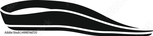 Black insole designed to provide cushioning and support, promoting proper foot alignment and reducing strain during physical activity