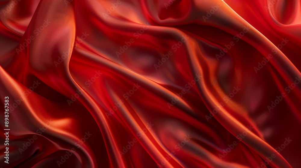 A luxurious red silk fabric draped in soft folds, conveying elegance, passion, and sensuality. The smooth, flowing lines create a captivating visual texture. A luxurious red silk fabric draped in soft folds, conveying elegance, passion, and sensuality. The smooth, flowing lines create a captivating visual texture.