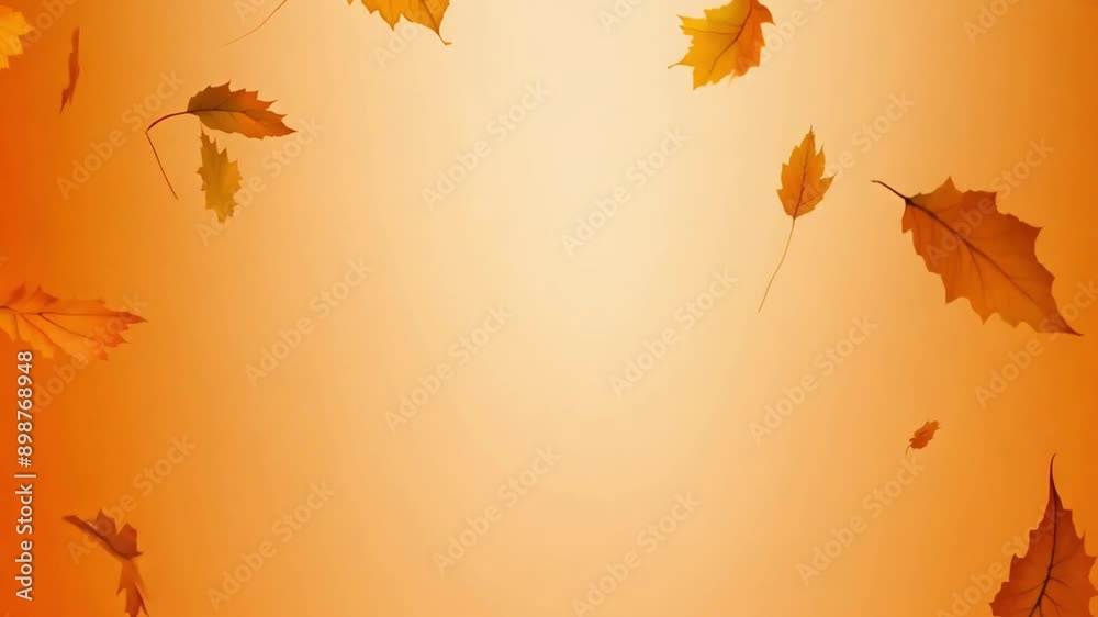Fall Moving Background Realistic falling autumn leaves 4K animation video with a soft pastel ...