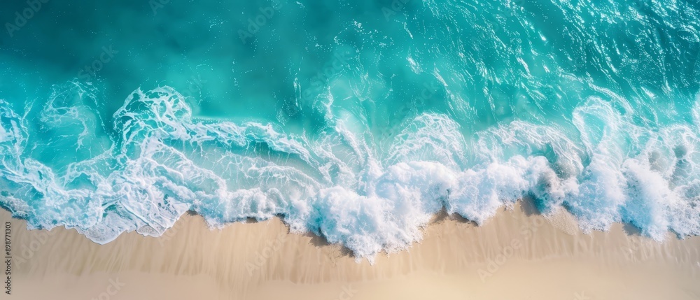 wave advances towards shore, backdrop of azure ocean wave advances towards shore, backdrop of azure ocean