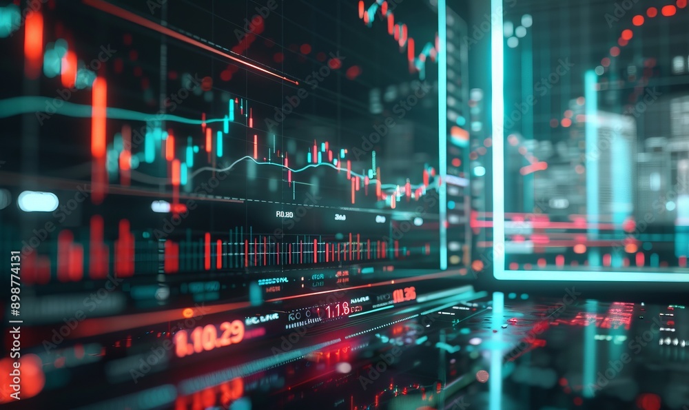 Fototapeta premium Cryptocurrency market chart
