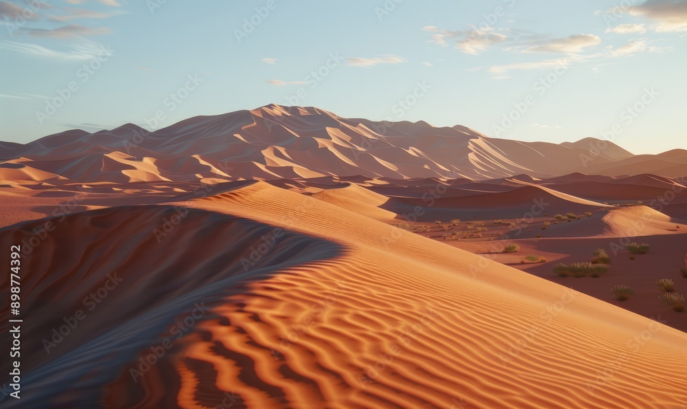 Desert dunes with dramatic shadows