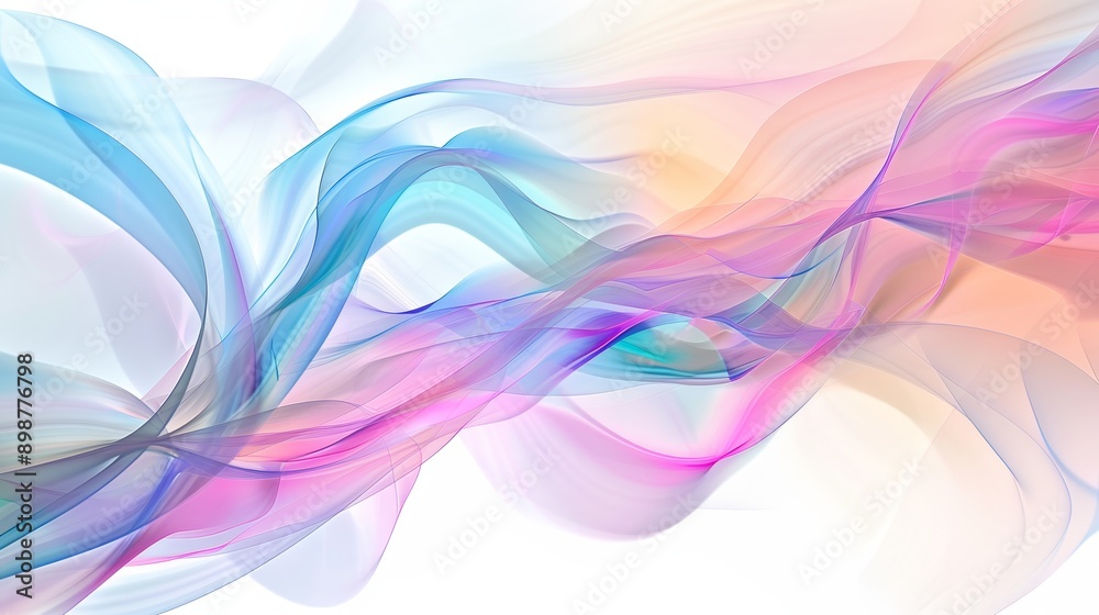 Fototapeta premium Vibrant abstract background featuring flowing pastel colored waves, evoking a dynamic and energetic feel