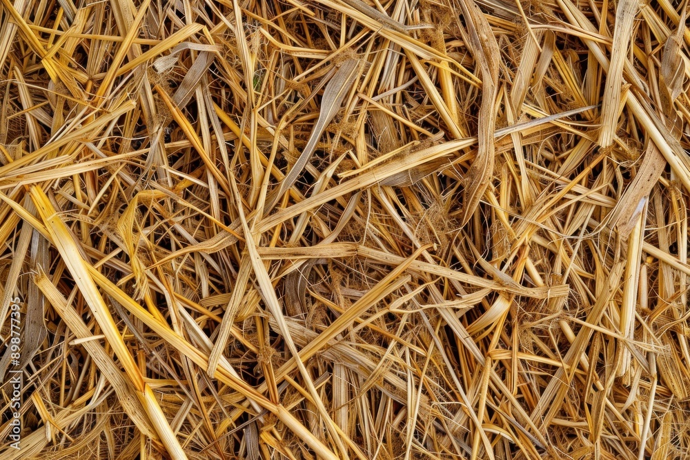 Close-up of straw texture with intricate patterns, representing natural and organic material in agriculture Close-up of straw texture with intricate patterns, representing natural and organic material in agriculture