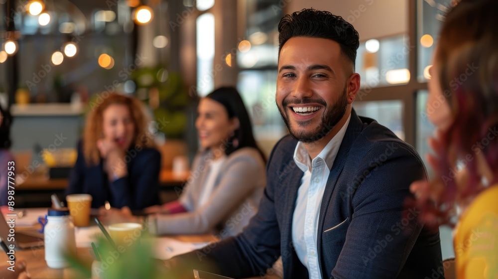 Energizing Business Brainstorming: Enthusiastic Leader Inspiring Team in a Modern Boardroom Setting Energizing Business Brainstorming: Enthusiastic Leader Inspiring Team in a Modern Boardroom Setting