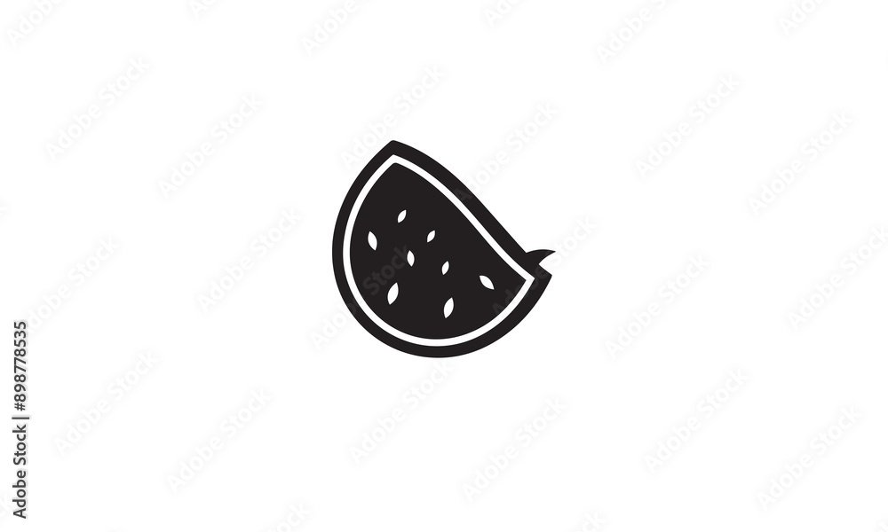 watermelon fruit logo black simple flat icon on white background watermelon fruit logo black simple flat icon on white background