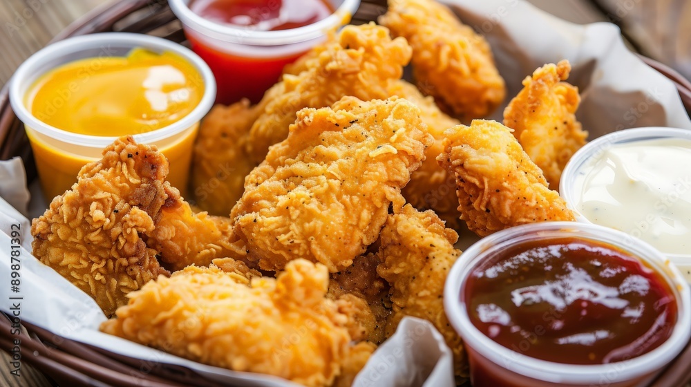 Crispy Chicken Tenders with Dipping Sauces