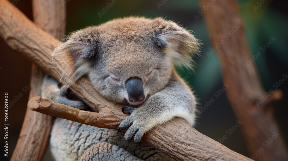 Fototapeta premium Sleeping Koala on a Branch