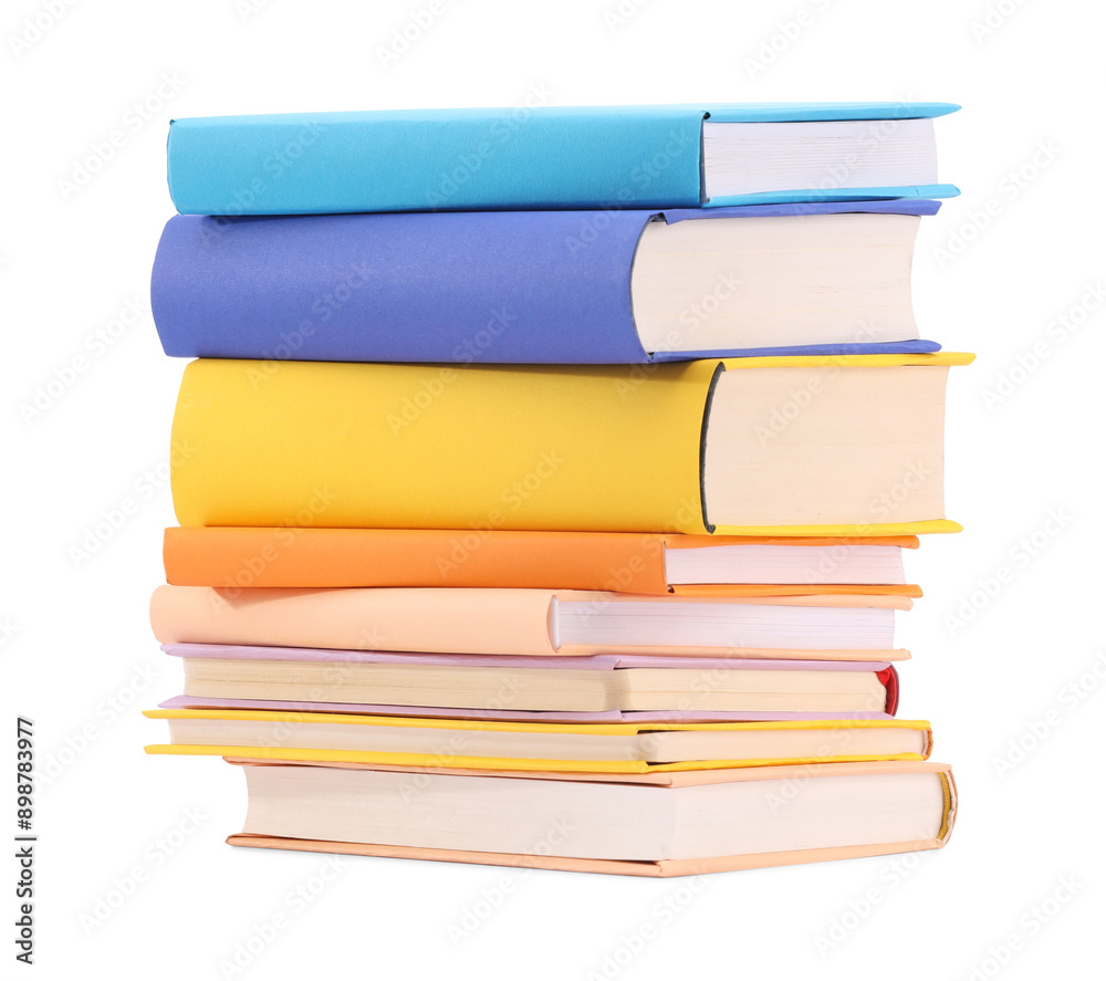Stack of colorful books isolated on white Stack of colorful books isolated on white
