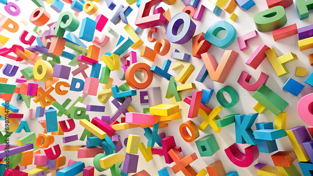 Fototapeta premium Colorful letters and numbers for Back to School