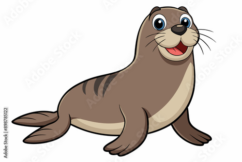 Funny Sea Lion Vector Illustration, Cartoons, Clipart, and Line Art Design, Funny Sea Lion vector illustration, cartoons, clipart, and line art design on a white background.