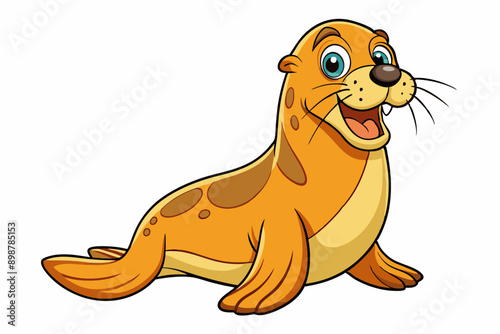 Funny Sea Lion Vector Illustration, Cartoons, Clipart, and Line Art Design, Funny Sea Lion vector illustration, cartoons, clipart, and line art design on a white background.