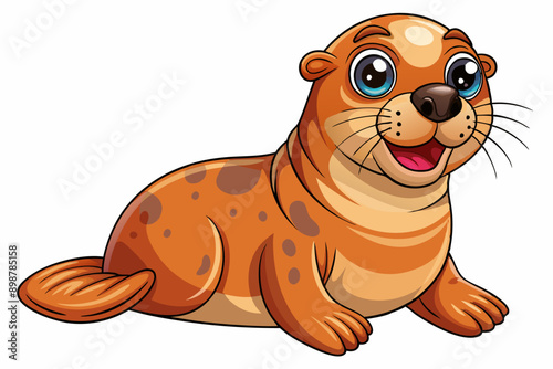Funny Sea Lion Vector Illustration, Cartoons, Clipart, and Line Art Design, Funny Sea Lion vector illustration, cartoons, clipart, and line art design on a white background.