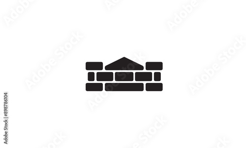 brick stone gravel wall building black logo vector icon illustration design on white background