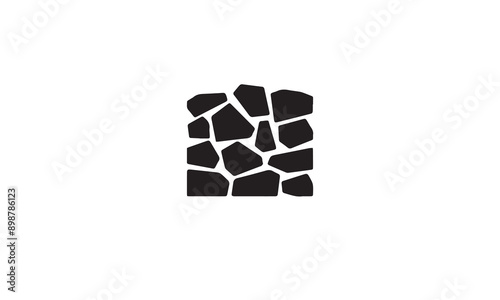 brick stone gravel wall building black logo vector icon illustration design on white background