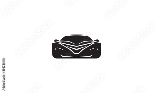 Auto style car logo black simple line art on white background