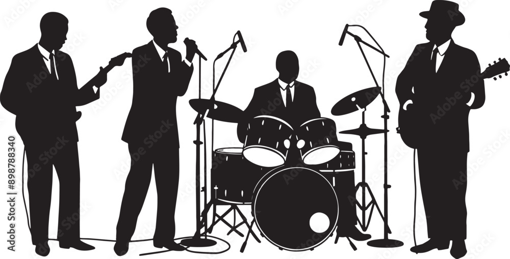 Fototapeta premium Blues Band Silhouette