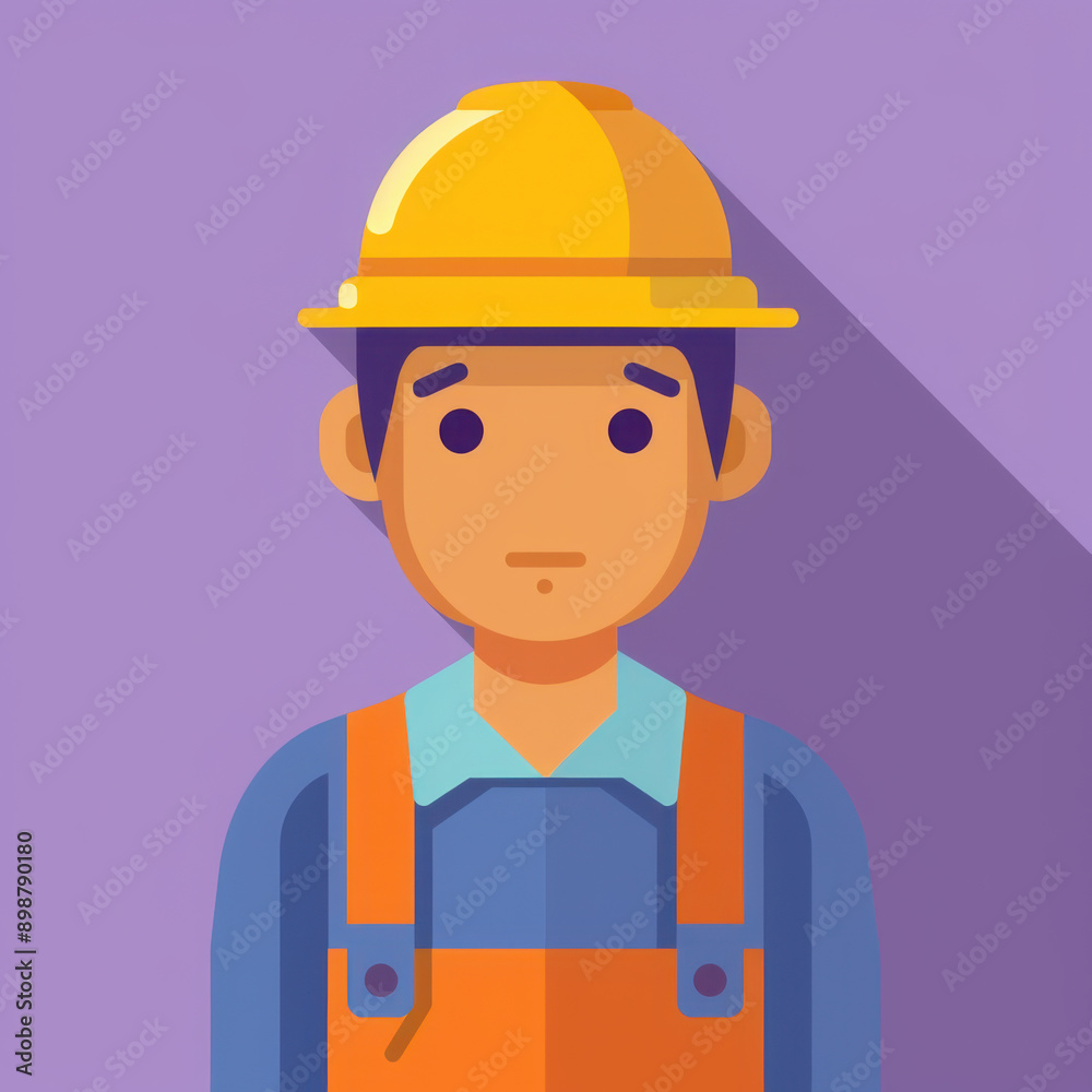Construction worker avatar icon wearing blue cap and yellow overalls, representing construction industry professions
Construction worker avatar icon wearing blue cap and yellow overalls, representing construction industry professions