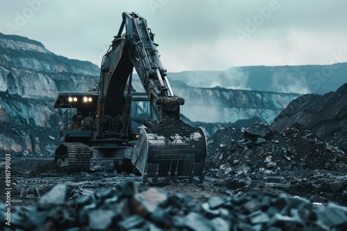 Large excavator on a mining site
