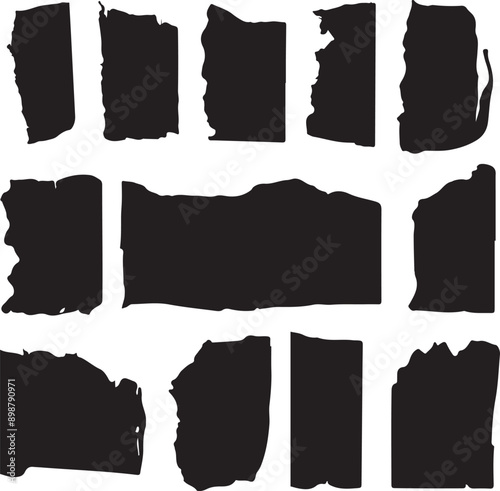 Torn Paper Silhouette Vector Set