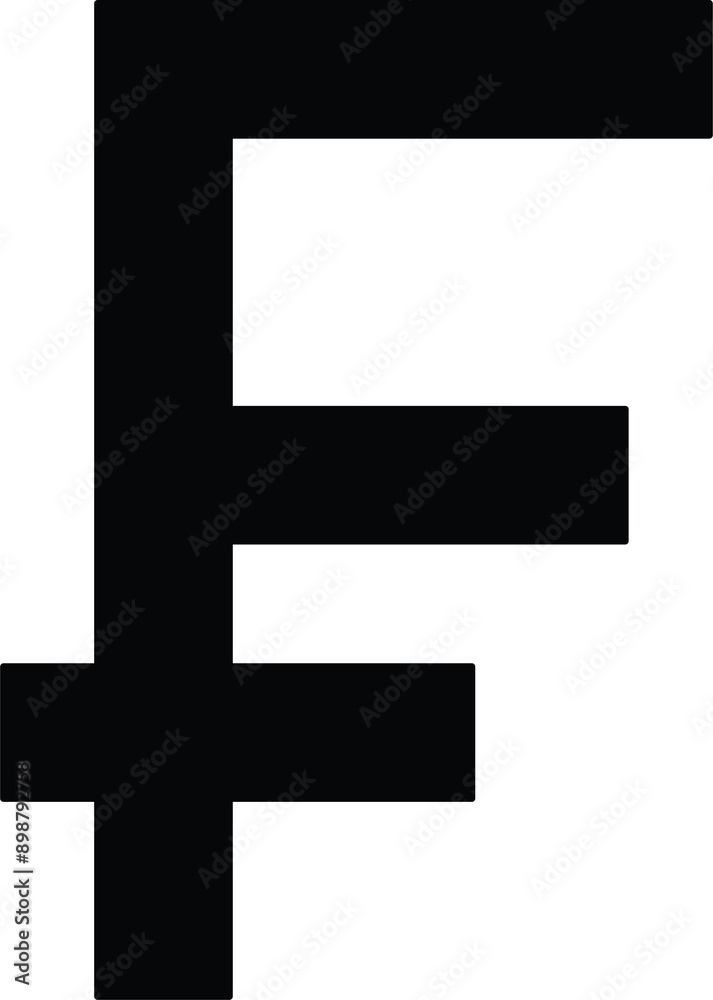 Obraz premium Franc Currency Symbol | Hi-Res Monochrome Isolated PNG