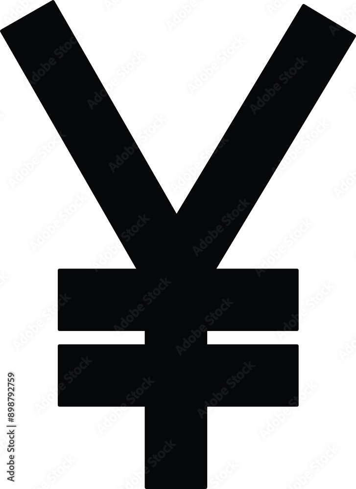 Obraz premium Japanese Yen Currency Symbol | Hi-Res Monochrome Isolated PNG