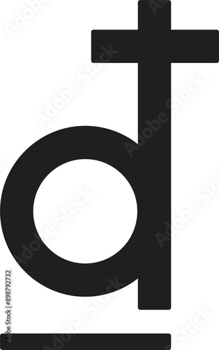 Vietnamese Dong Currency Symbol | Hi-Res Monochrome Isolated PNG photo