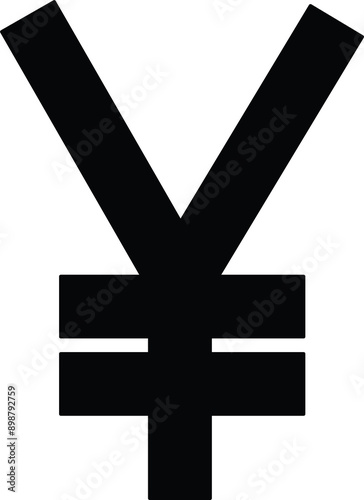 Japanese Yen Currency Symbol | Hi-Res Monochrome Isolated PNG