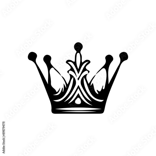 Royal Vintage Crown kings Silhouette , Retro Crown Vector Illustration Icon.	