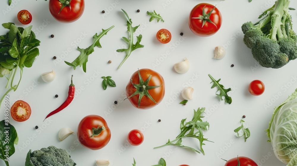 Different veggies on a white backdrop Different veggies on a white backdrop
