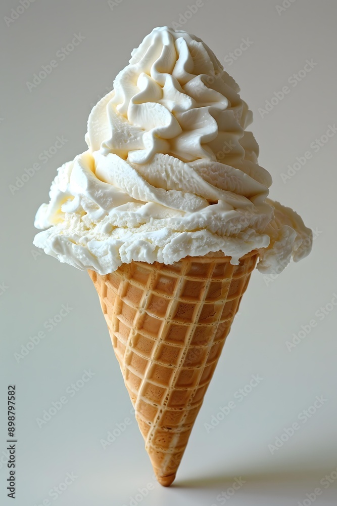 Vanilla ice cream in cone Vanilla ice cream in cone