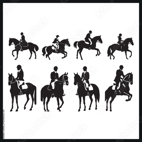 Equestrian Sports silhouette, Silhouette of a rider cantering