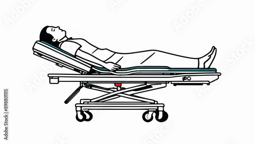 Healthcare Illustration: Patient Resting on a Hospital Bed