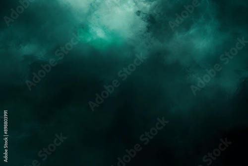 Dark green smoke abstract background.