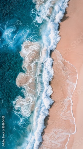 Aerial View of Beach and Ocean