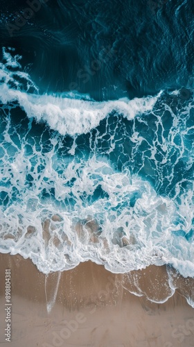 Aerial View of Beach and Ocean