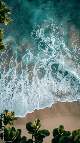 Aerial View of Beach and Ocean