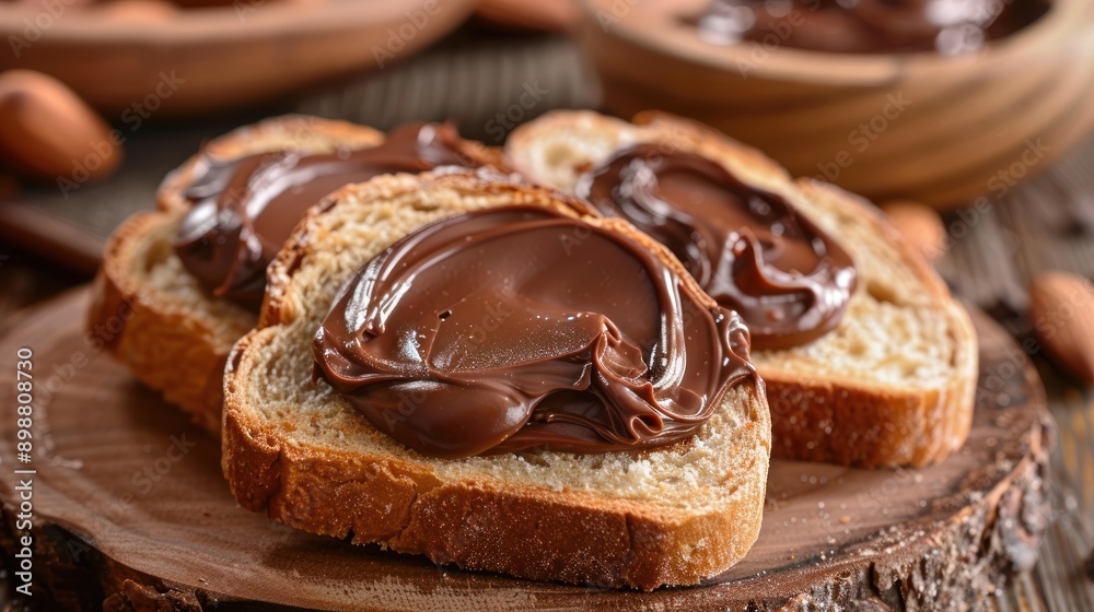 Close-up of Chocolate Spread on Toast Close-up of Chocolate Spread on Toast