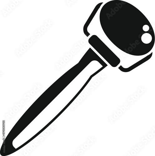 Black glyph icon for an electric modern epilator removing body hair