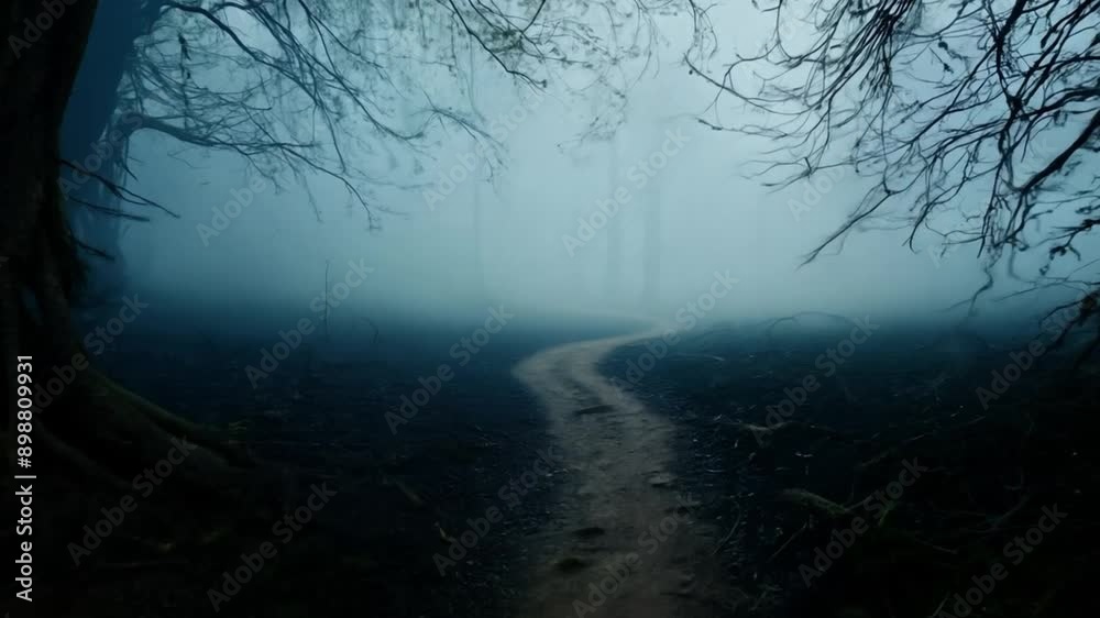 Foggy Forest Path at Dawn. Foggy Forest Path at Dawn.