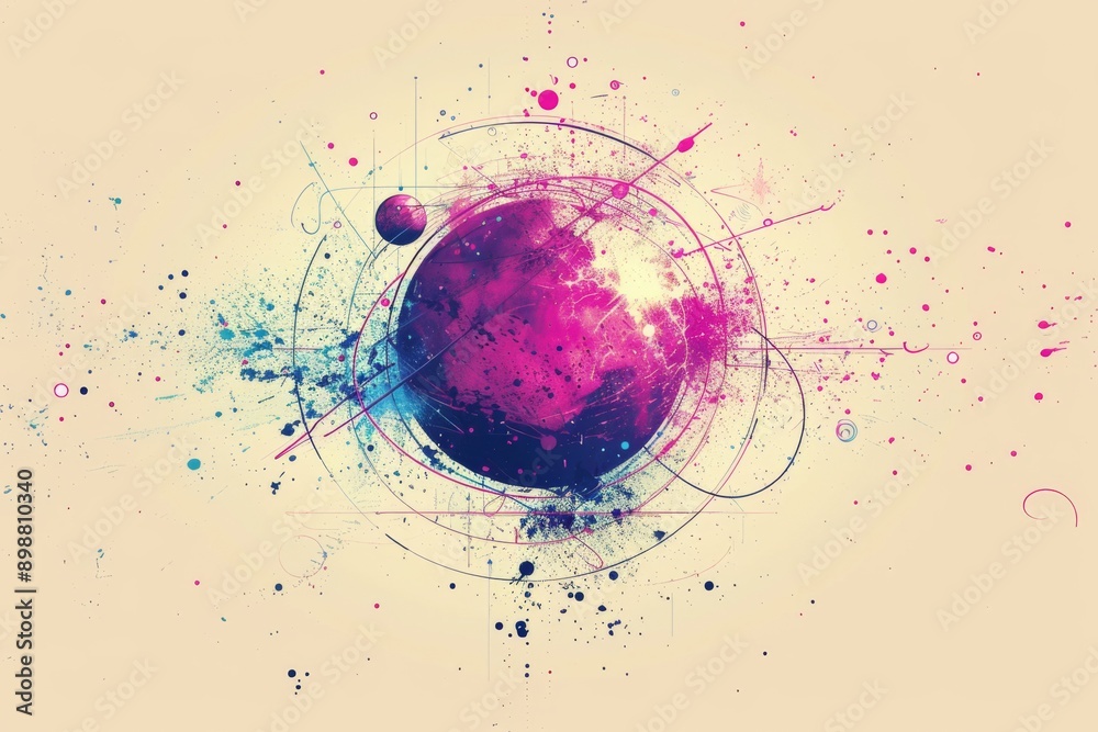 Vibrant abstract planet with neon colors in a cosmic scene capturing the wonder and mystery of space Vibrant abstract planet with neon colors in a cosmic scene capturing the wonder and mystery of space