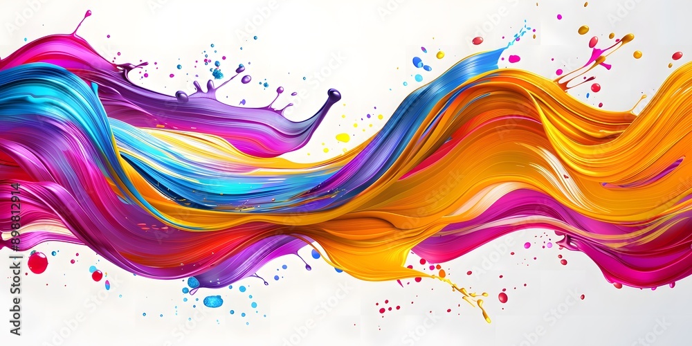 Fototapeta premium abstract splash background with dynamic ribbon and wave brush strokes