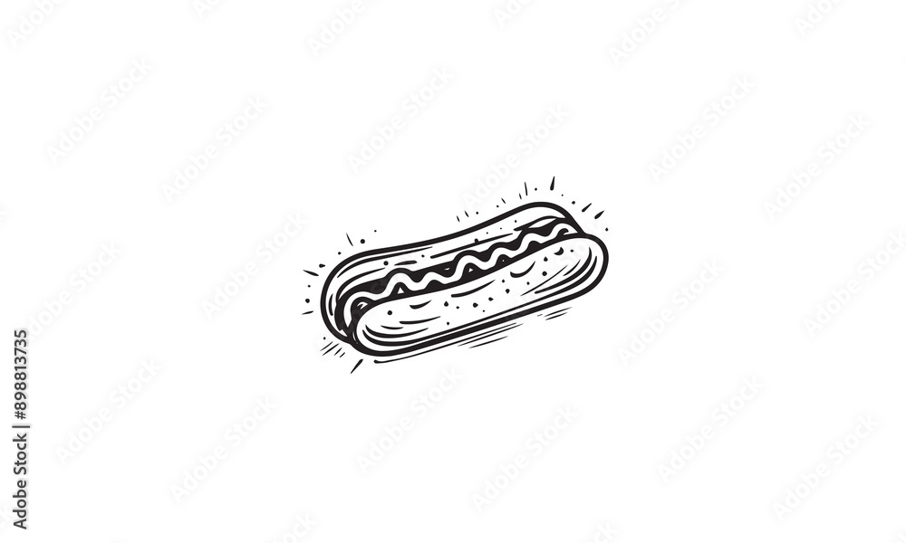hot dog logo design black simple flat icon on white background hot dog logo design black simple flat icon on white background