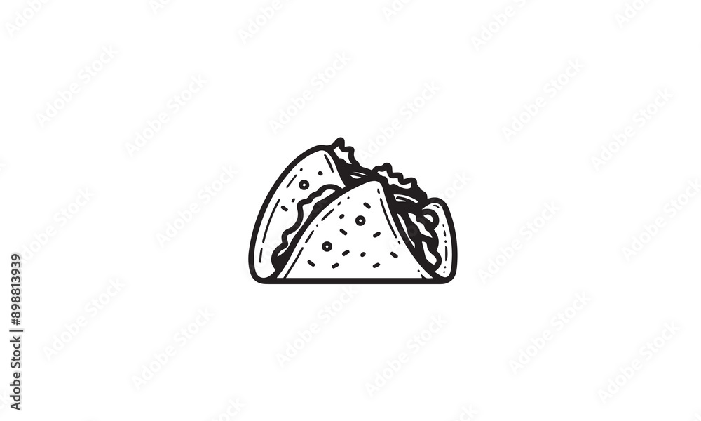 taco logo design black simple flat icon on white background taco logo design black simple flat icon on white background