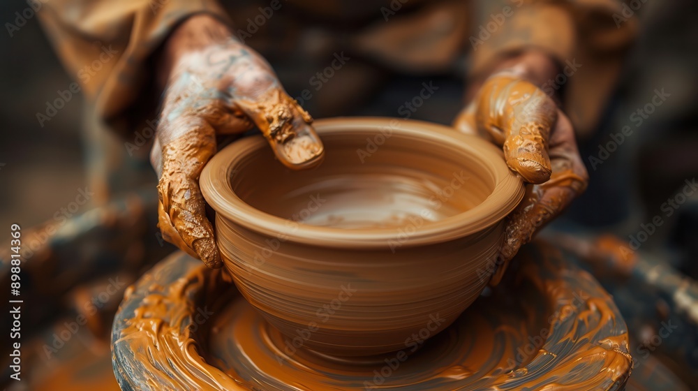 vase of clay on the potters wheel vase of clay on the potters wheel